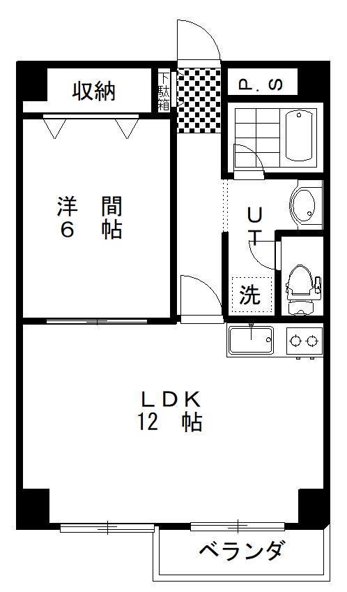 ロイヤルシティーコート(1LDK/5階)の間取り写真