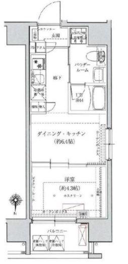 ベルシード綾瀬ドゥーエ♯R(1DK/8階)の間取り写真