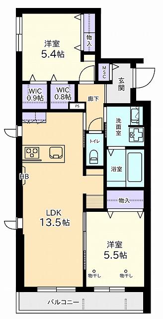 TOLUCE(2LDK/2階)の間取り写真