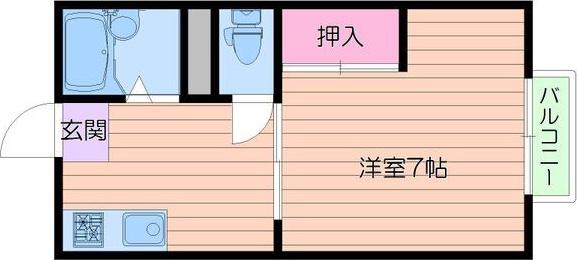 ハイツ豊津荘II(1K/2階)の間取り写真
