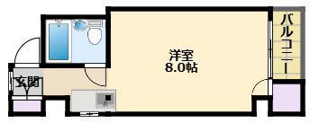 イズミビル(ワンルーム/4階)の間取り写真