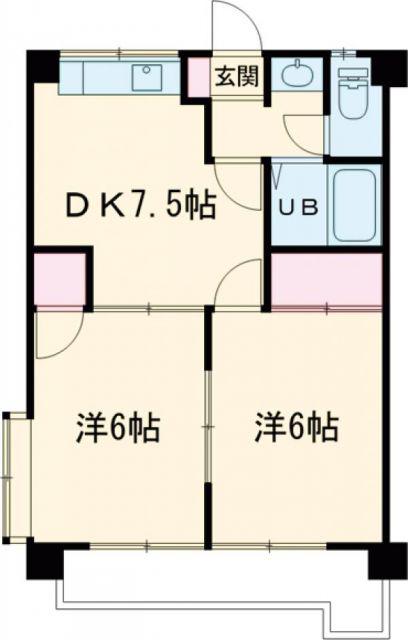 メゾン大塚(2DK/5階)の間取り写真