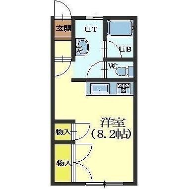 メゾンドフラッシュ富岡(ワンルーム/3階)の間取り写真