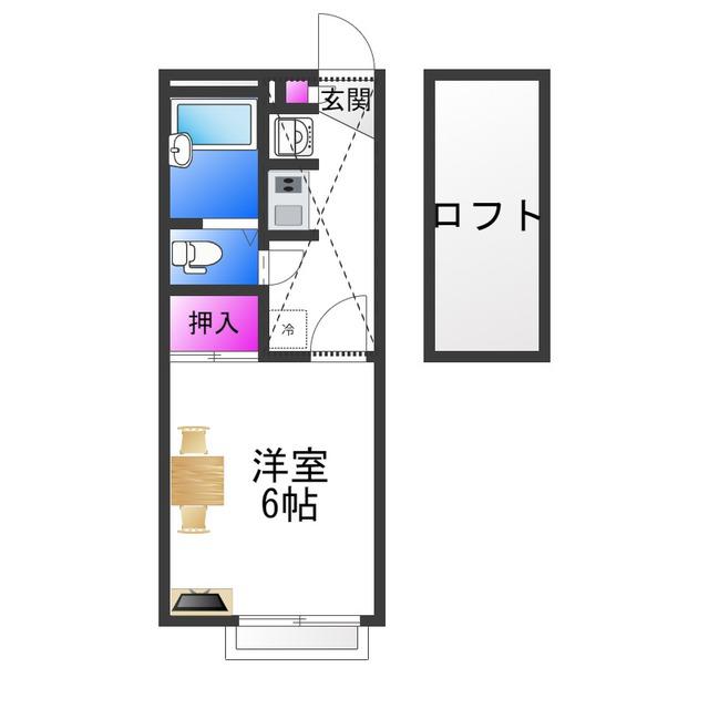 レオパレスタツミ(1K/2階)の間取り写真