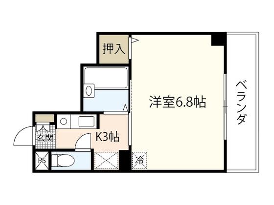 アイビル(1K/2階)の間取り写真