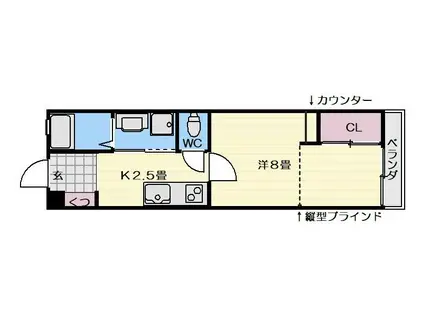 プレステージ吉野(1K/3階)の間取り写真