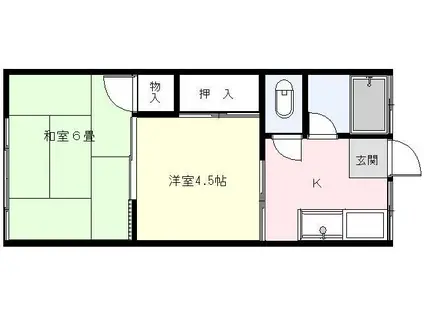 かまつち荘(2K/2階)の間取り写真