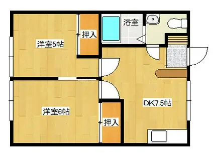 マンション花園(2DK/2階)の間取り写真