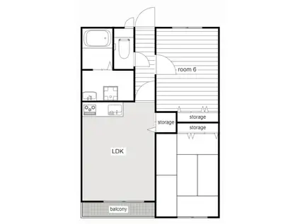 JAL HEART LAND MANSIONIII(2LDK/1階)の間取り写真