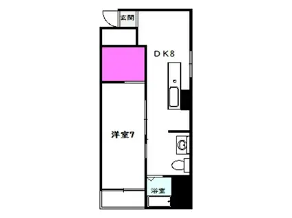 ヴィラ盛都II(1DK/3階)の間取り写真