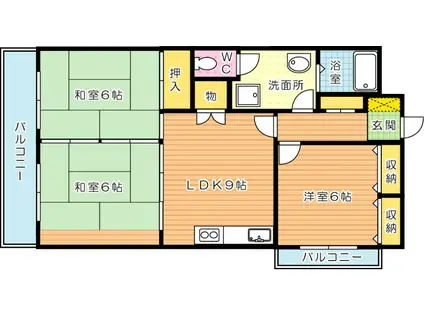 ロイヤルサルーン真鶴(3LDK/5階)の間取り写真