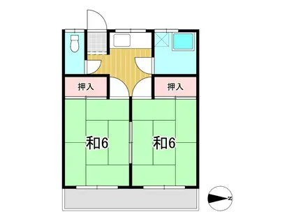 和田ハイツ(2K/2階)の間取り写真