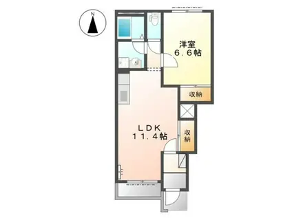 JR和歌山線 船戸駅 徒歩29分 2階建 築17年(1LDK/1階)の間取り写真
