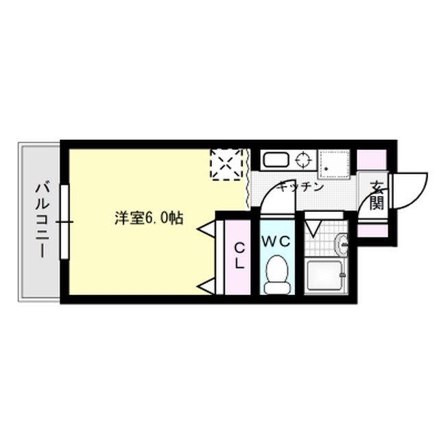 サンヴィオラ春日(1K/2階)の間取り写真