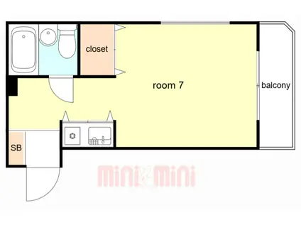ジュネス福田(ワンルーム/1階)の間取り写真