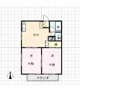 カールヘルム(2DK/1階)の間取り写真