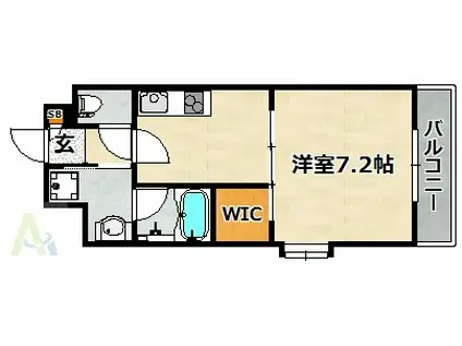 ショーソン上沢(1K/5階)の間取り写真