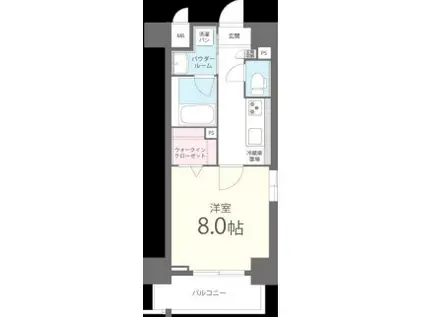 ウエストヒルズ大倉山(1K/1階)の間取り写真