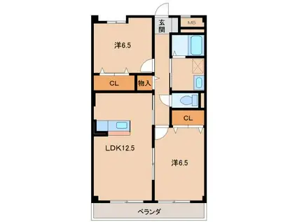 サニーコート(2LDK/3階)の間取り写真