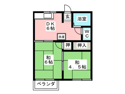 フォーブルK(2DK/2階)の間取り写真