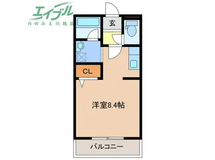 川越ガーデンテラス(ワンルーム/3階)の間取り写真