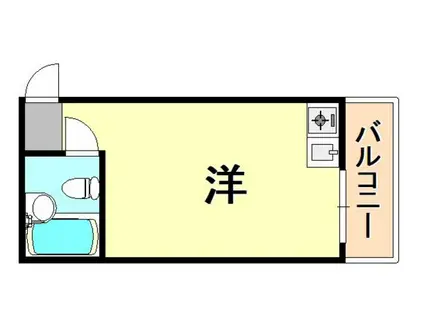 岡本ビラ(ワンルーム/2階)の間取り写真