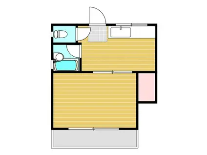 ハイム・ブルーメ(1DK/2階)の間取り写真