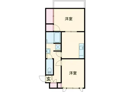 カサベルデTYO I(2DK/2階)の間取り写真