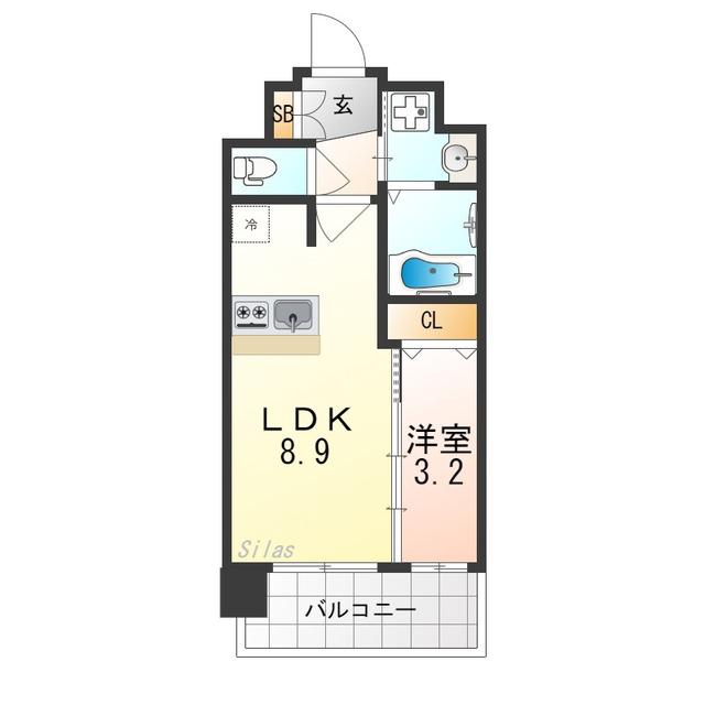 プレサンスTHE KYOTO 粋都(1LDK/3階)の間取り写真