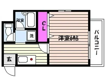 ティモール御影(1K/1階)の間取り写真
