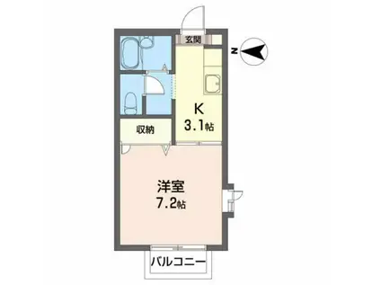 サンハイツ・セブン(1K/2階)の間取り写真
