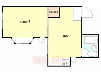 富士家マンション(1DK/1階)の間取り写真