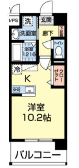 LINABELL(ワンルーム/2階)の間取り写真