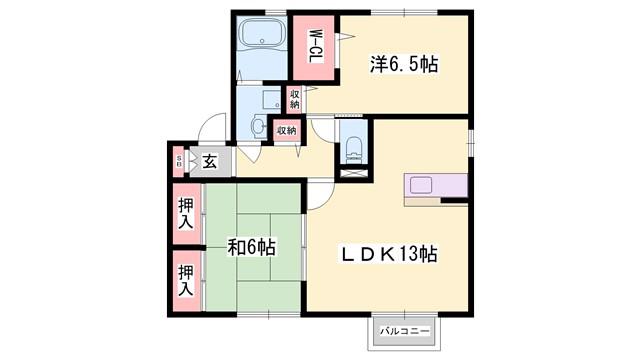 プレタメゾン大前II(2LDK/1階)の間取り写真