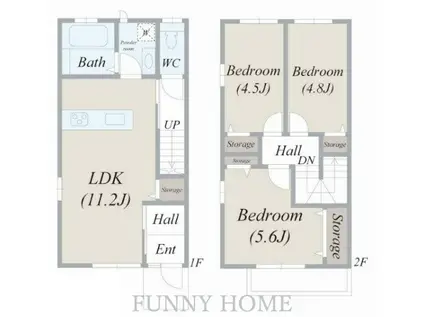 八雲二丁目3-8(3LDK/1階)の間取り写真