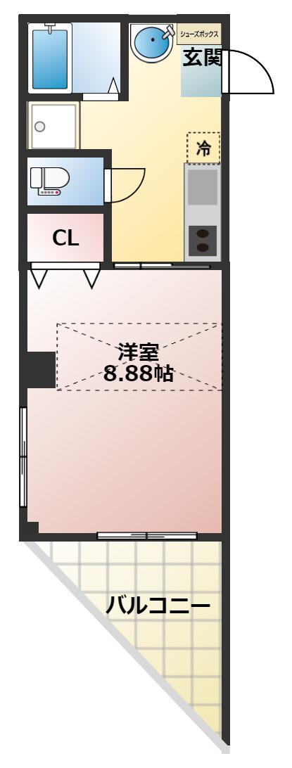 サンライフビル(1K/2階)の間取り写真