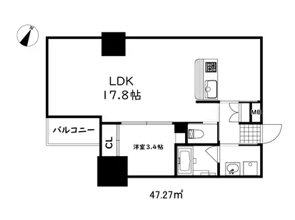 ゾナ神戸磯上通(1LDK/7階)の間取り写真