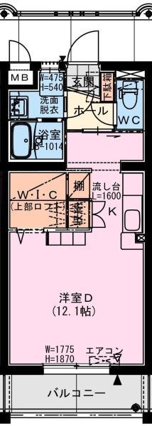 VILLAGE SITTA(ワンルーム/2階)の間取り写真