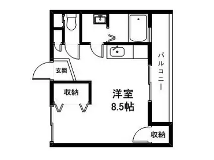 F・KハイムII(1K/2階)の間取り写真