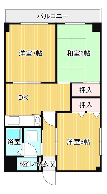 第3松本マンション(3DK/2階)の間取り写真