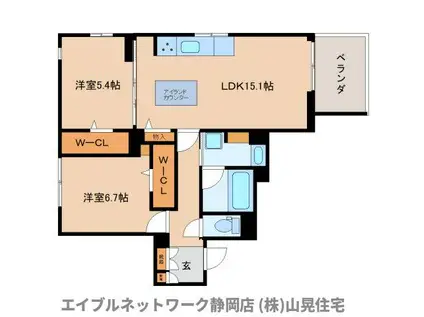 PROMENADE西草深(2LDK/1階)の間取り写真