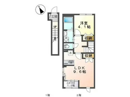 TORIANON.K(1LDK/1階)の間取り写真