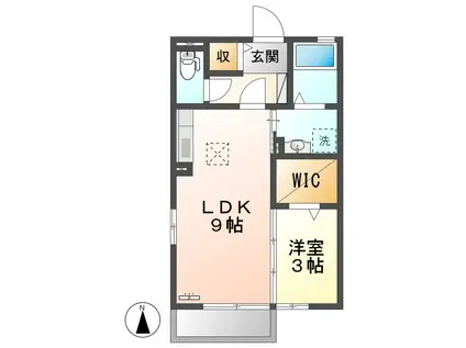 ウィルコートⅡ(1LDK/2階)の間取り写真