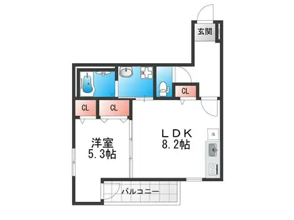 ハイツBLUEBELL(1LDK/3階)の間取り写真