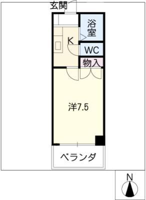 メゾンドパラディ(1K/2階)の間取り写真