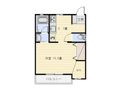 ドミールM(ワンルーム/1階)の間取り写真