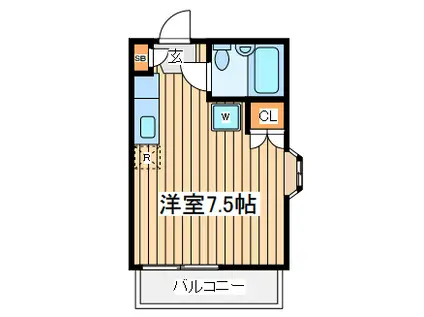 コーラルハイツ星川弐番館(ワンルーム/2階)の間取り写真