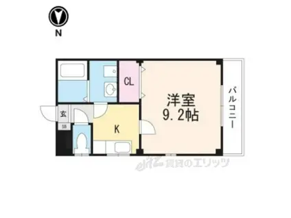 トップハウス水口Ⅰ(1K/3階)の間取り写真