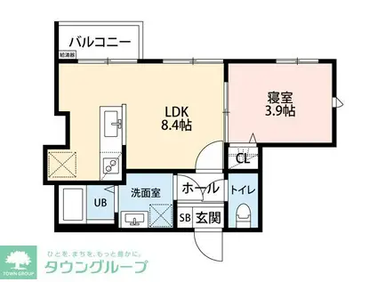 COCO川越(1LDK/3階)の間取り写真
