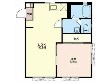 ルミエールII(1LDK/2階)の間取り写真